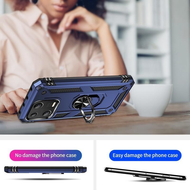 Gyűrűs tartós hibrid borítás fogantyúval Xiaomi 13 - kék