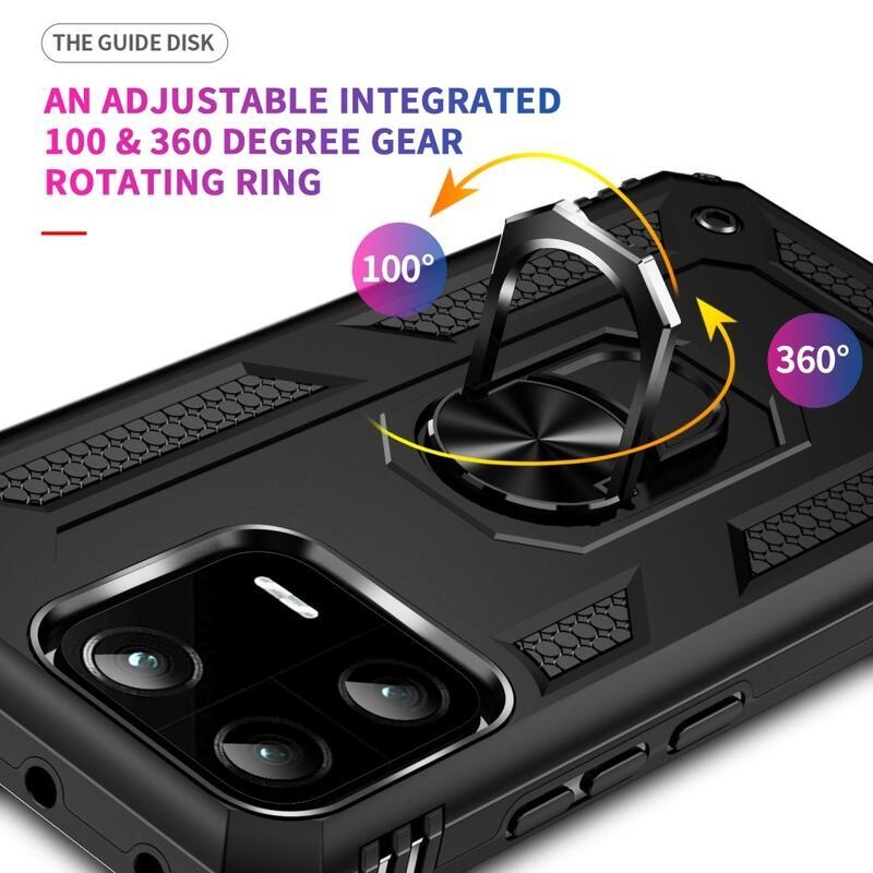 Gyűrűs tartós hibrid borítás fogantyúval Xiaomi 13 Pro-hoz - fekete