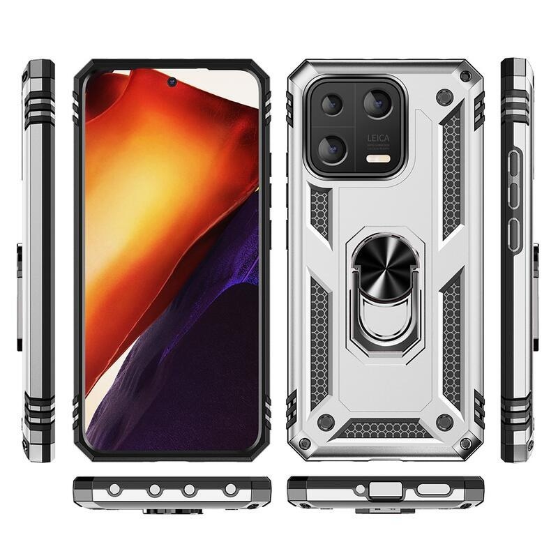 Gyűrű tartós hibrid borítás fogantyúval Xiaomi 13 - ezüst