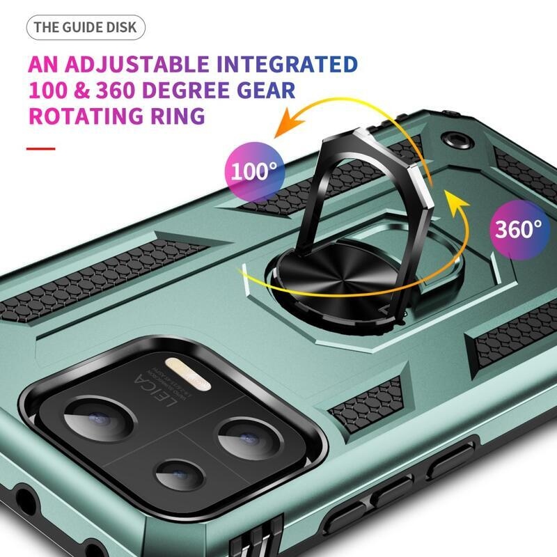 Gyűrűs tartós hibrid borítás fogantyúval Xiaomi 13 - zöld