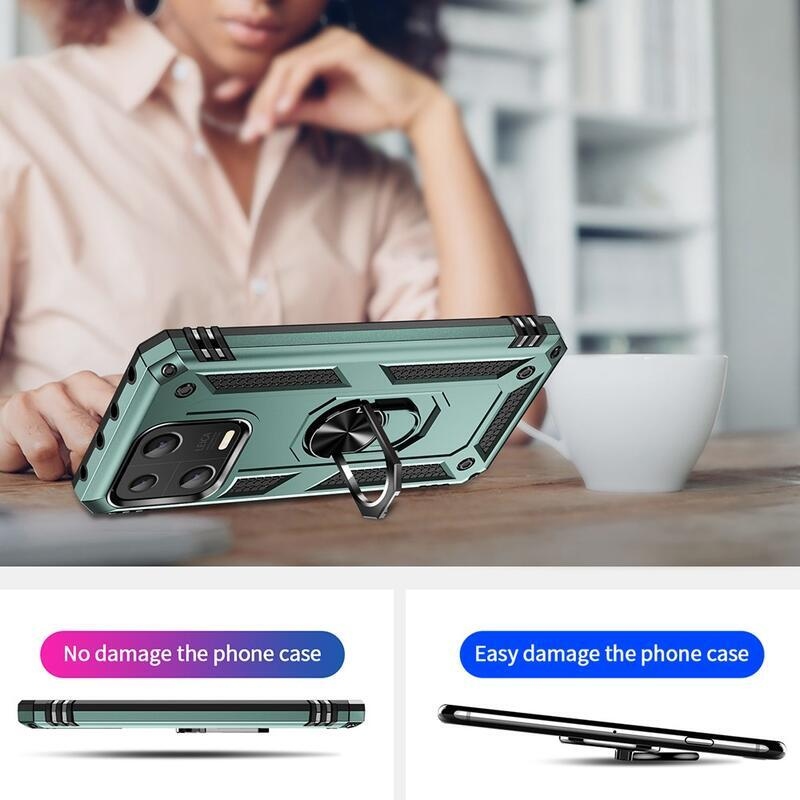 Gyűrűs tartós hibrid borítás fogantyúval Xiaomi 13 - zöld