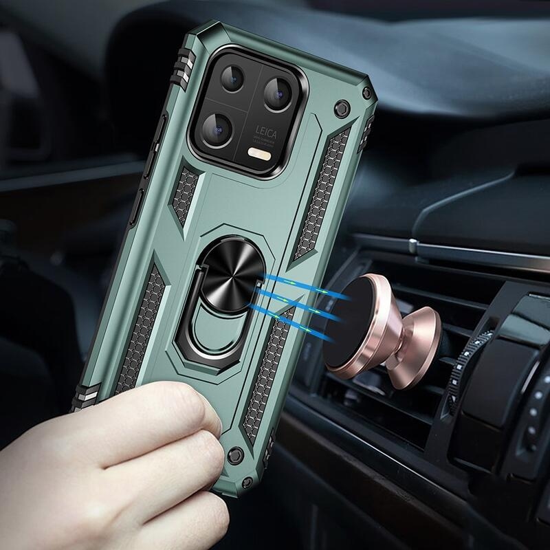 Gyűrűs tartós hibrid borítás fogantyúval Xiaomi 13 - zöld