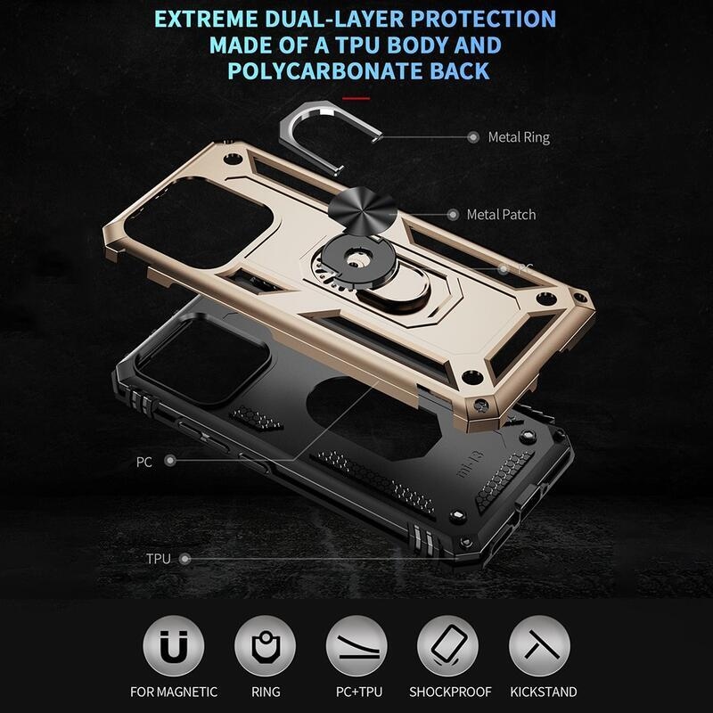 Gyűrű tartós hibrid borítás fogantyúval a Xiaomi 13-ra - arany