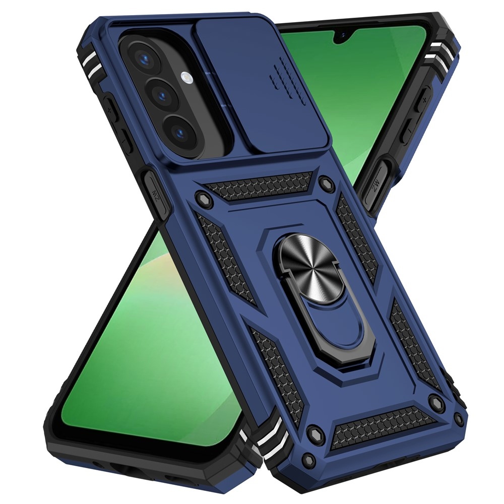 Gyűrűálló hibrid borítás ujjbeggyel Samsung Galaxy A27 készülékhez - kék