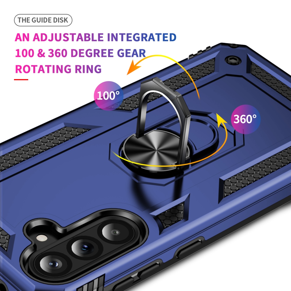 Gyűrűálló hibrid borítás ujjbeggyel Samsung Galaxy A37 5G - kék