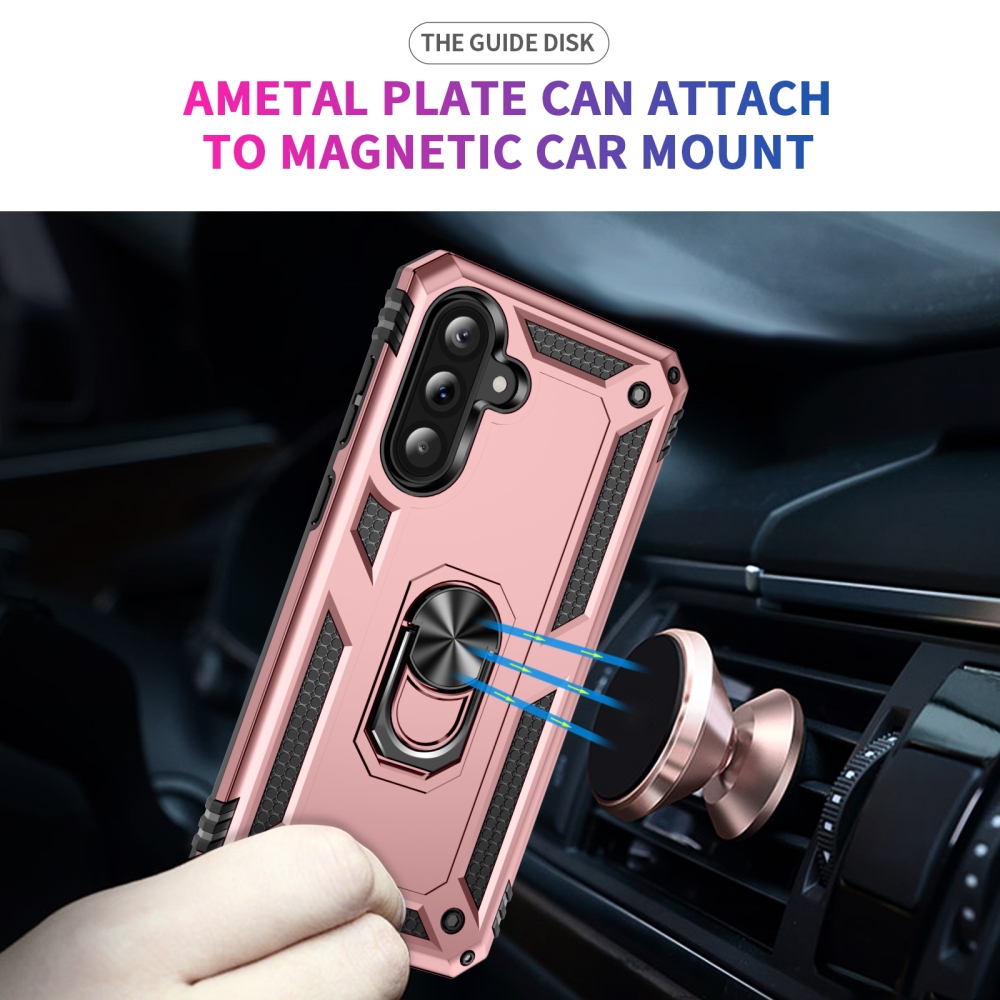 Gyűrűálló hibrid borítás ujjmarkolattal Samsung Galaxy A37 5G - rózsaarany