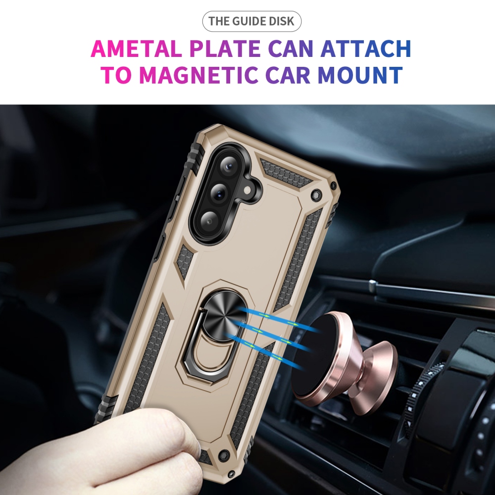 Gyűrűálló hibrid borítás ujjbeggyel a Samsung Galaxy A37 5G-re - arany színben