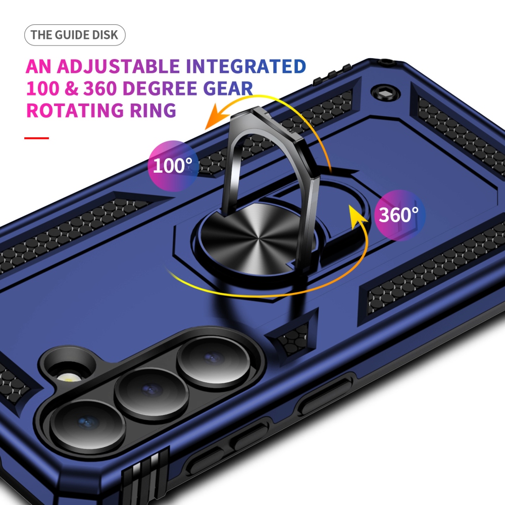 Gyűrűálló hibrid borítás ujjbeggyel Samsung Galaxy S26-hoz - kék