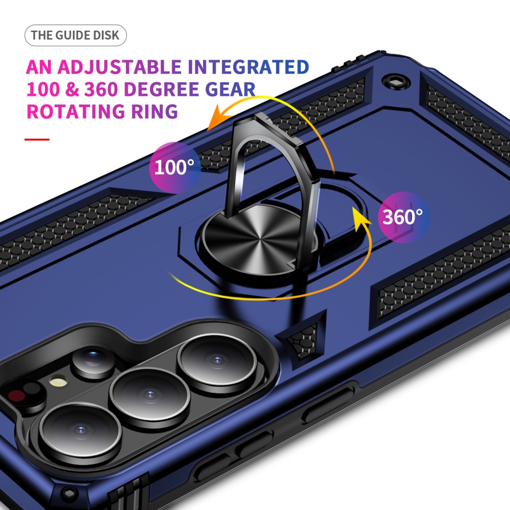 Gyűrűálló hibrid borítás ujjbeggyel Samsung Galaxy S26 Ultra - kék