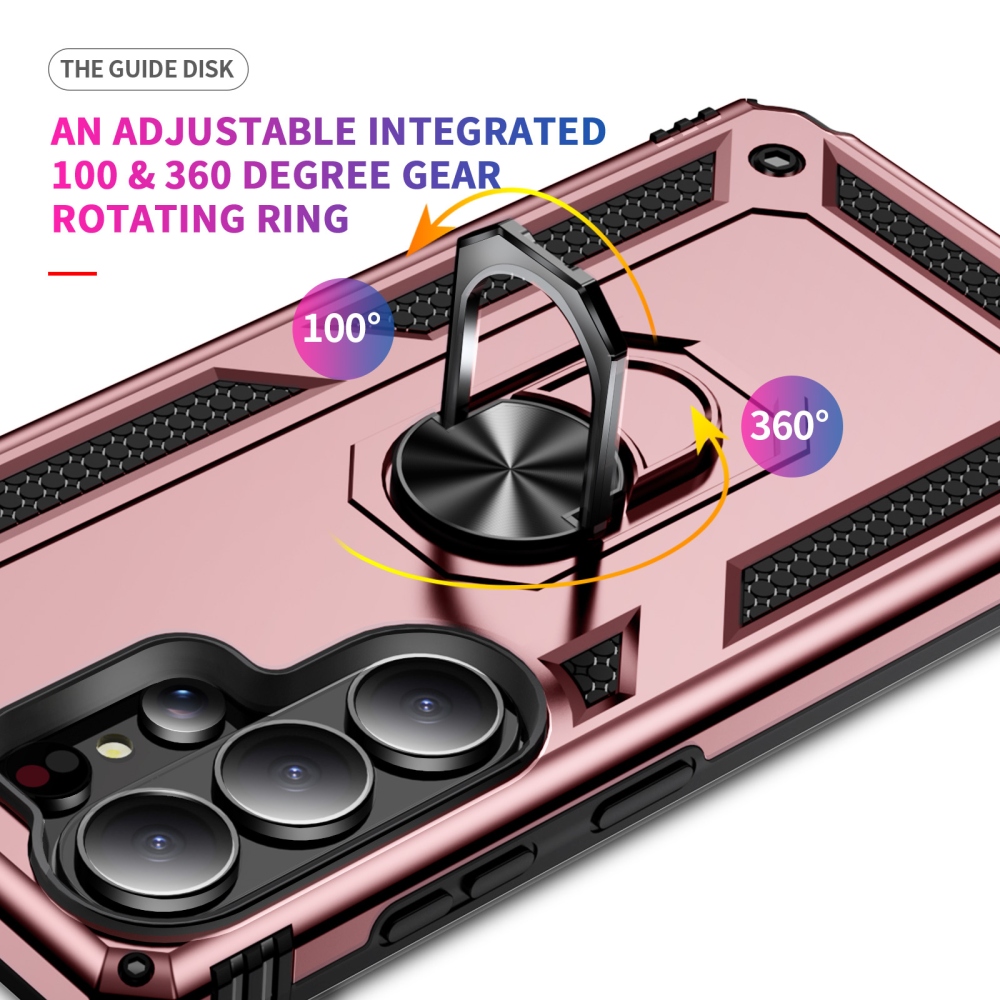 Gyűrűálló hibrid borítás ujjmarkolattal Samsung Galaxy S26 Ultra - rózsaarany