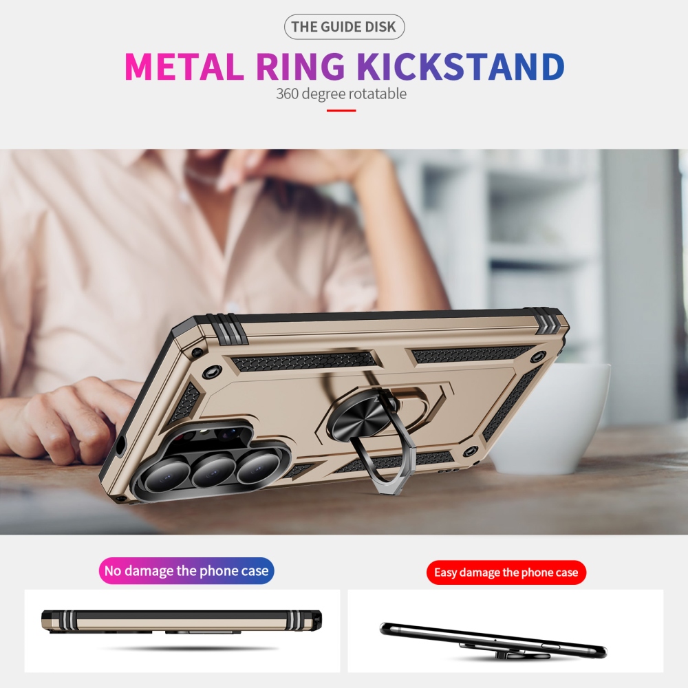 Gyűrűálló hibrid borítás ujjbeggyel Samsung Galaxy S26 Ultra - arany színben