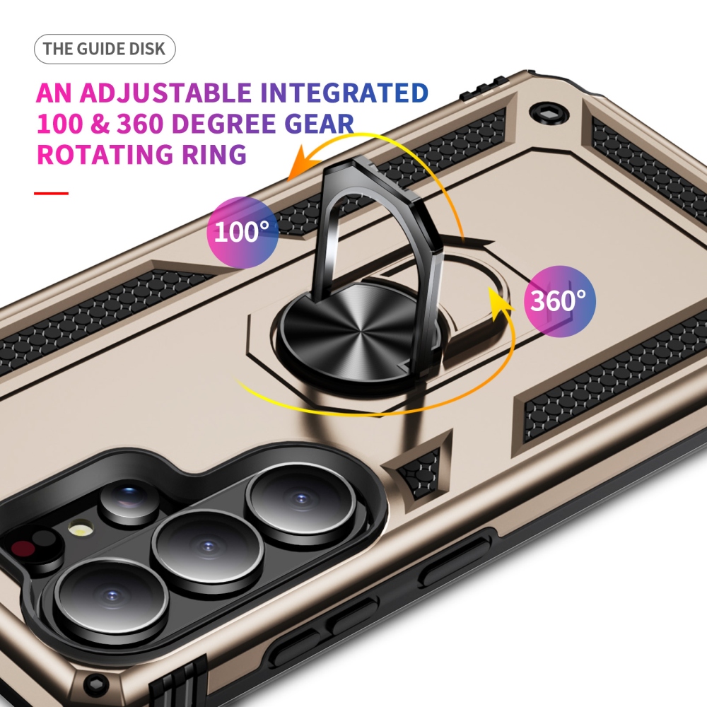 Gyűrűálló hibrid borítás ujjbeggyel Samsung Galaxy S26 Ultra - arany színben