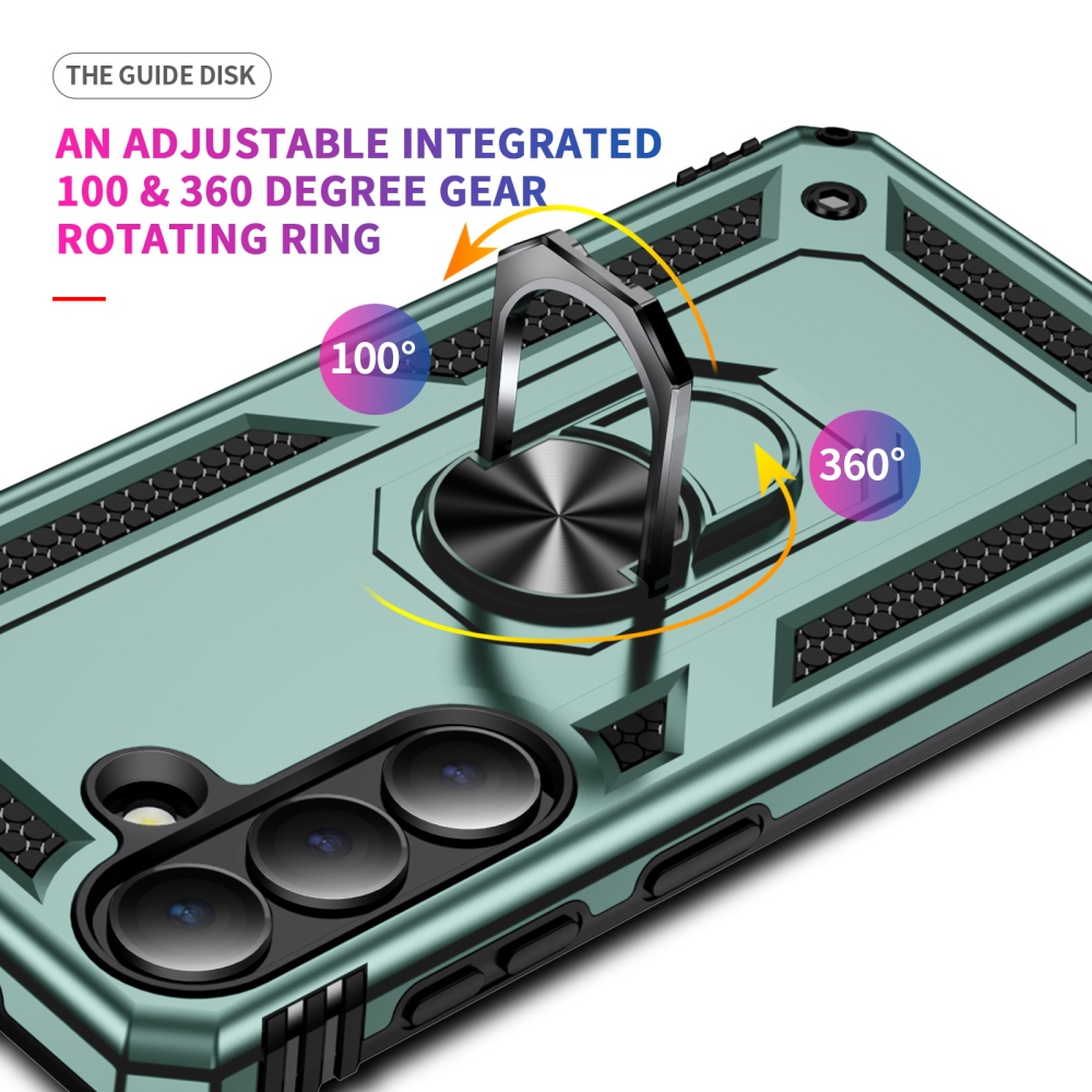 Gyűrűálló hibrid borítás ujjbeggyel Samsung Galaxy S26-hoz - zöld