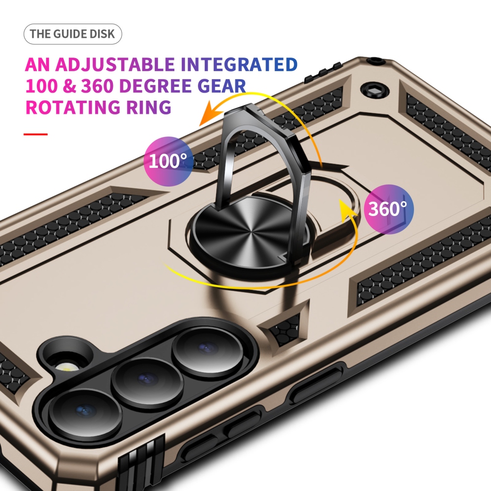 Gyűrűálló hibrid borítás ujjbeggyel Samsung Galaxy S26-hoz - arany színű