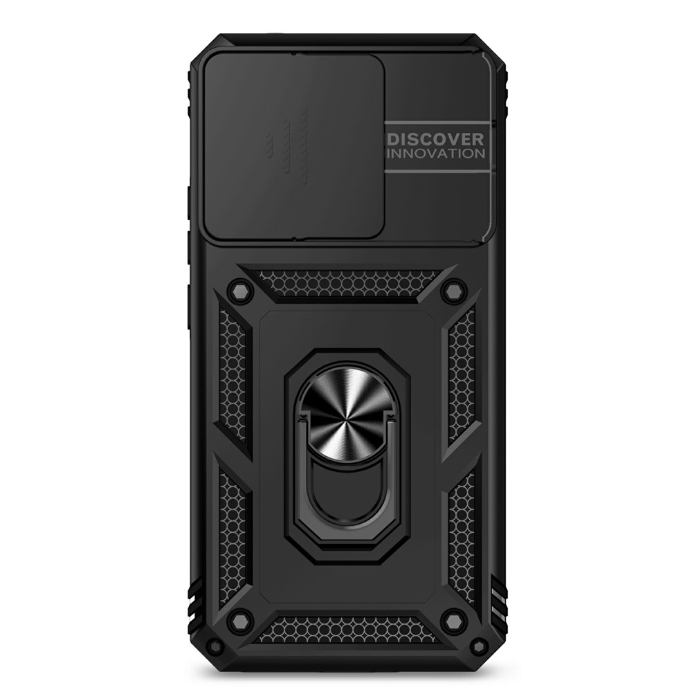 Gyűrűálló hibrid borítás ujjmarkolattal Xiaomi 15T-hez - fekete