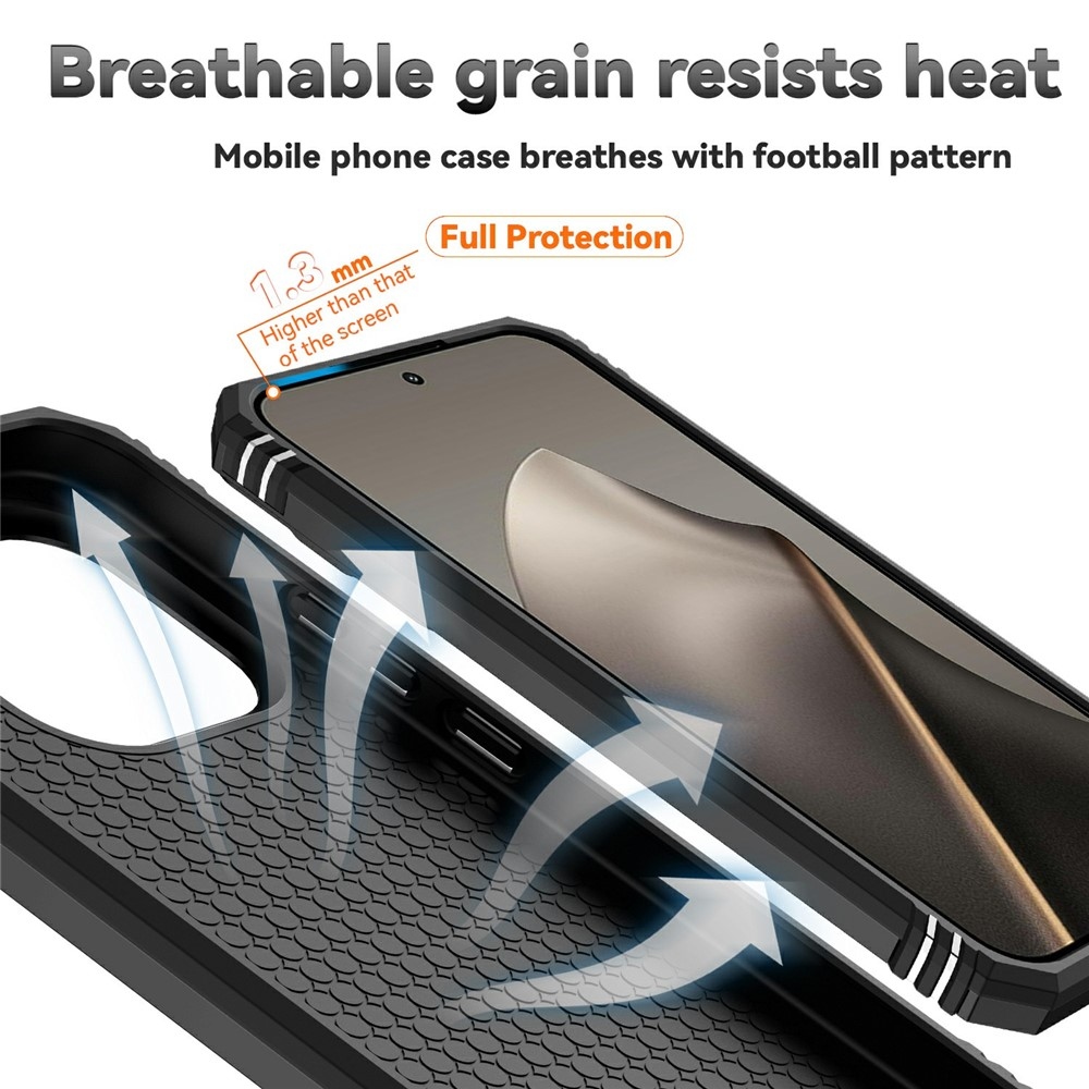 Gyűrűálló hibrid borítás ujjmarkolattal Xiaomi 15T-hez - fekete