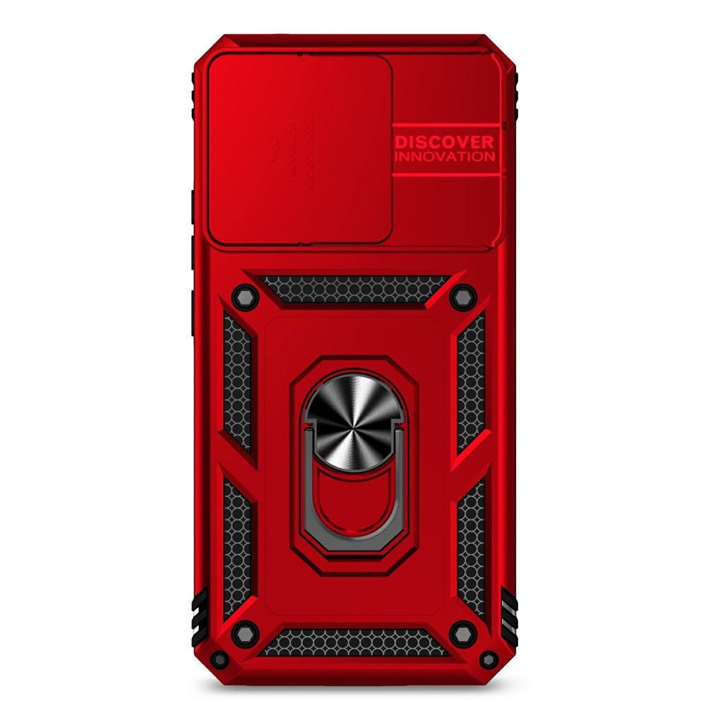 Gyűrűálló hibrid borítás ujjmarkolattal Xiaomi 15T-hez - piros