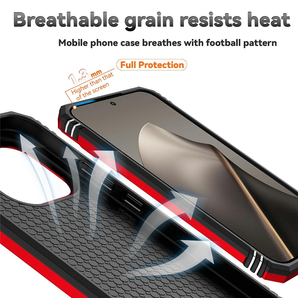 Gyűrűálló hibrid borítás ujjmarkolattal Xiaomi 15T-hez - piros