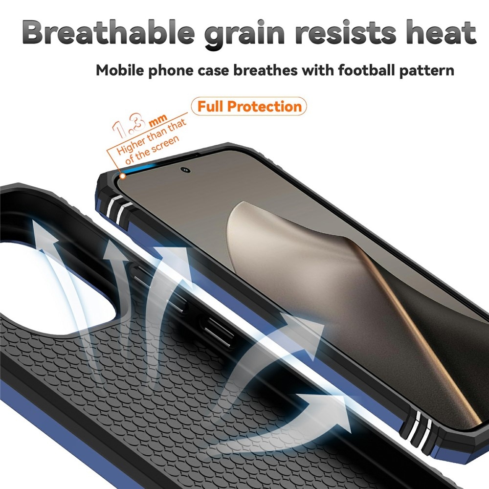 Gyűrűálló hibrid borítás ujjmarkolattal Xiaomi 15T-hez - kék