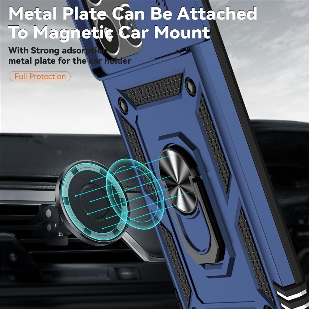 Gyűrűálló hibrid borítás ujjmarkolattal Xiaomi 15T-hez - kék