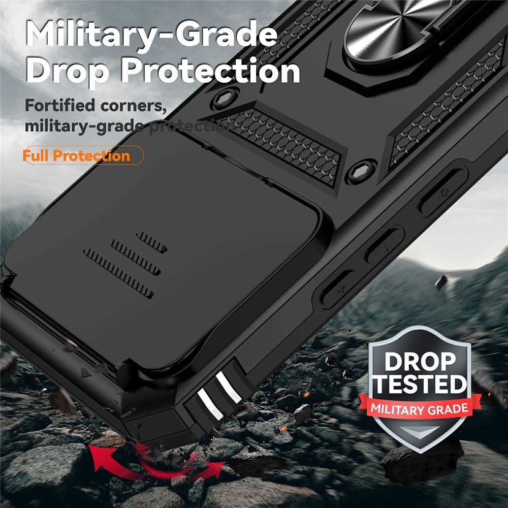 Gyűrűálló hibrid borítás ujjmarkolattal a Xiaomi 15T Pro-hoz - fekete