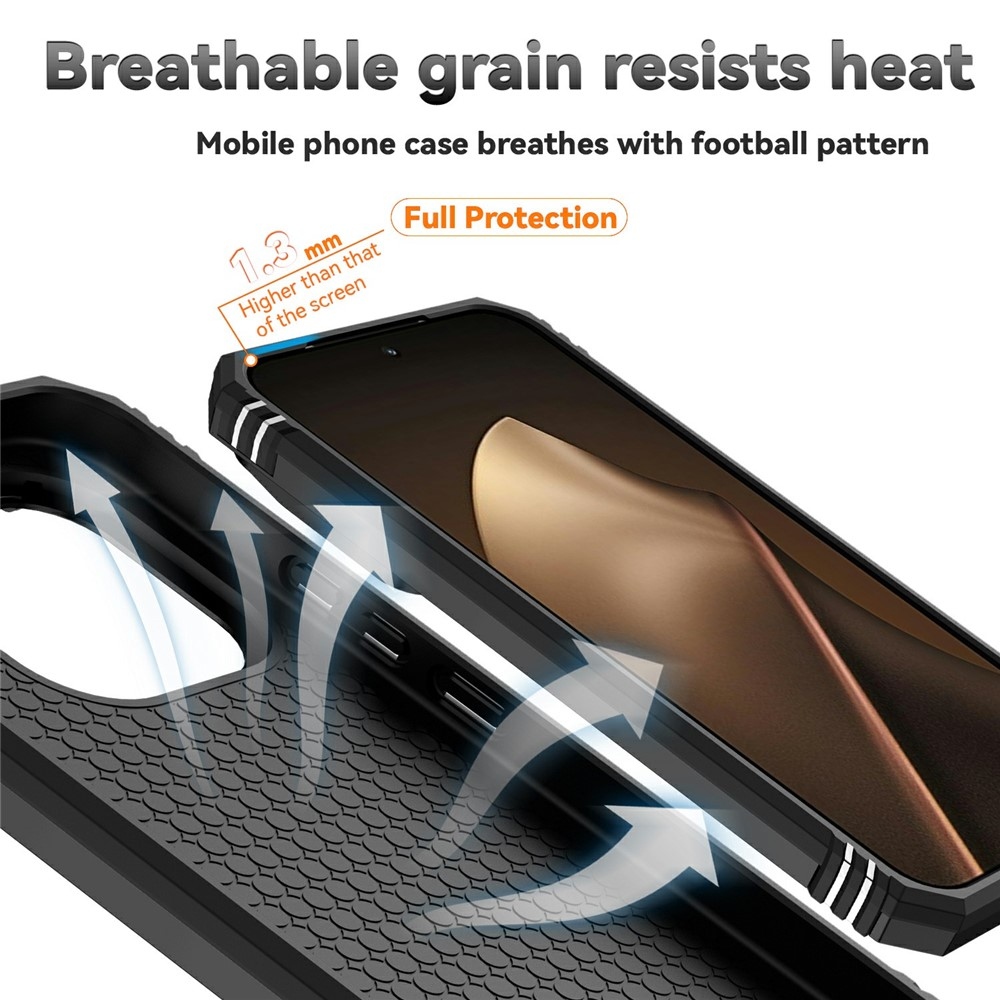 Gyűrűálló hibrid borítás ujjmarkolattal a Xiaomi 15T Pro-hoz - fekete