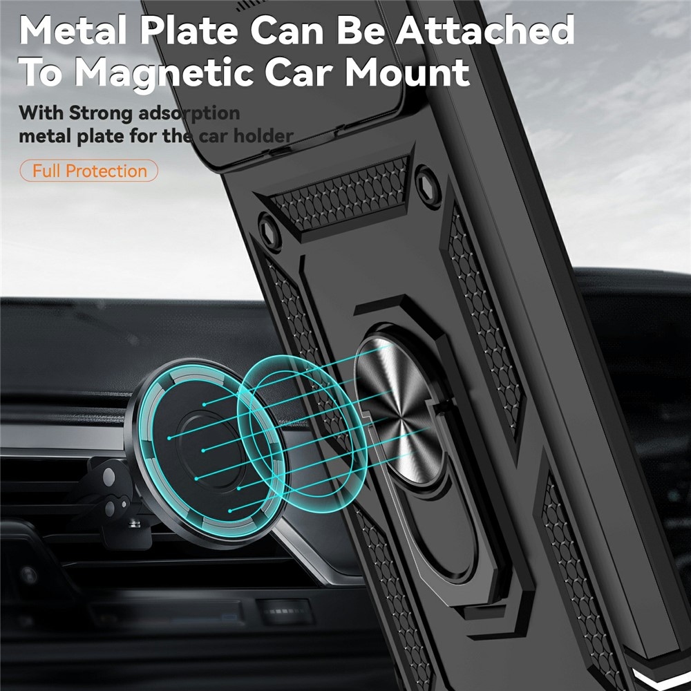 Gyűrűálló hibrid borítás ujjmarkolattal a Xiaomi 15T Pro-hoz - fekete