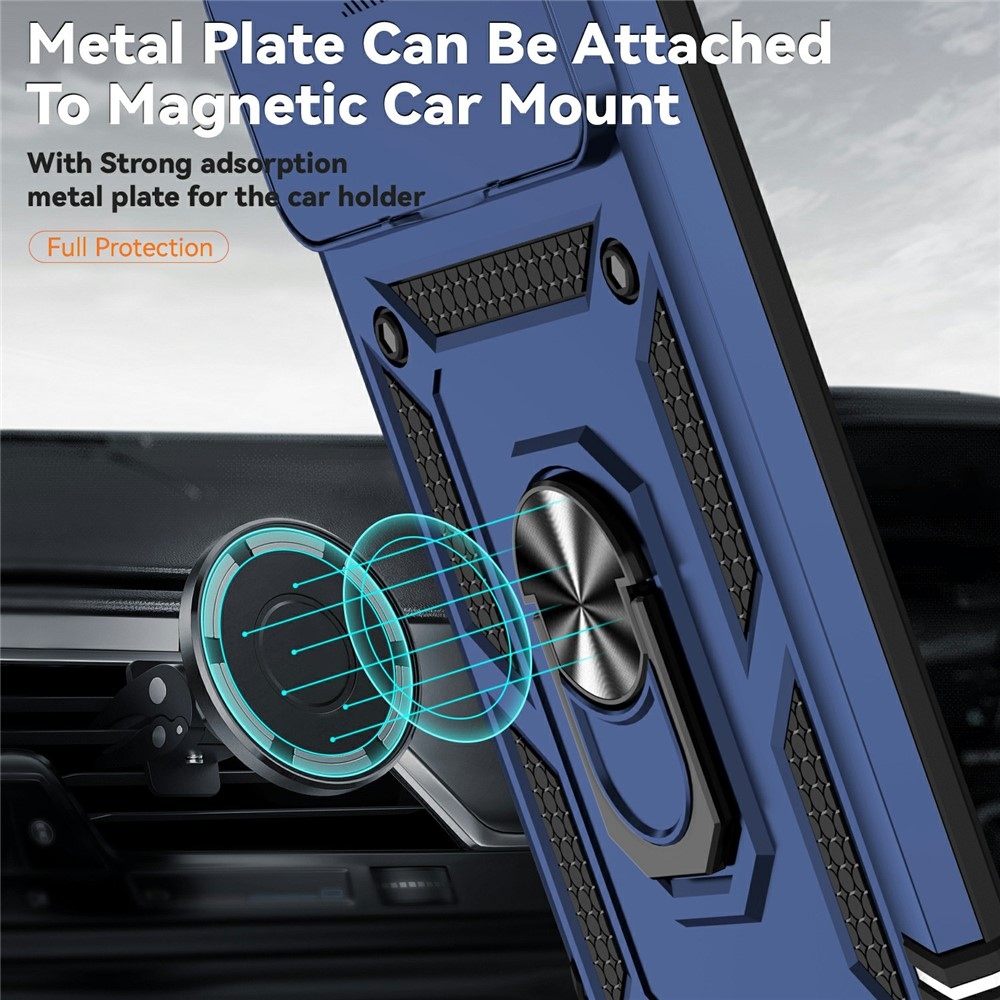 Gyűrűálló hibrid borítás ujjmarkolattal Xiaomi 15T Pro-hoz - kék