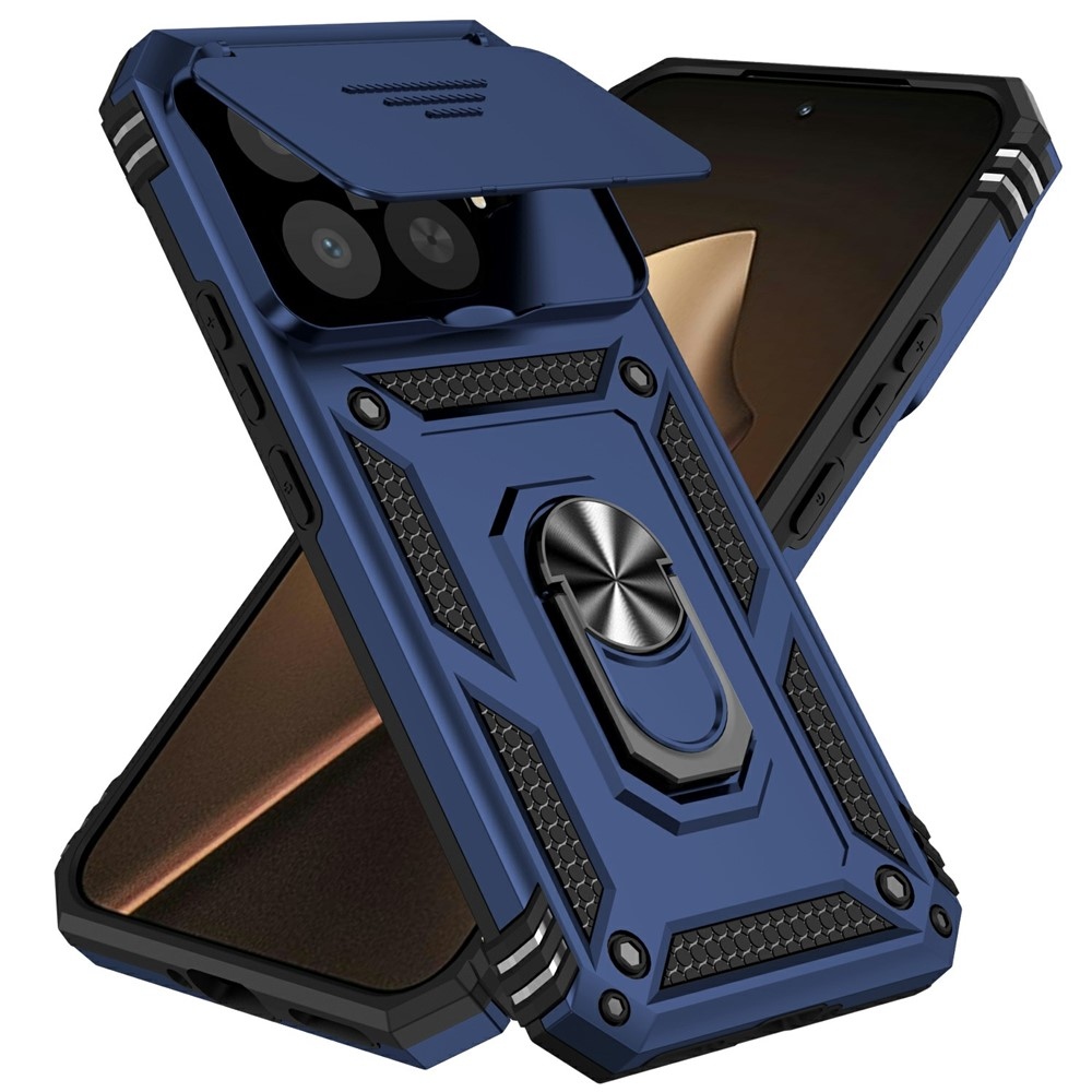 Gyűrűálló hibrid borítás ujjmarkolattal Xiaomi 15T Pro-hoz - kék