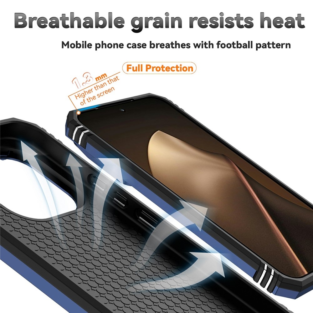 Gyűrűálló hibrid borítás ujjmarkolattal Xiaomi 15T Pro-hoz - kék