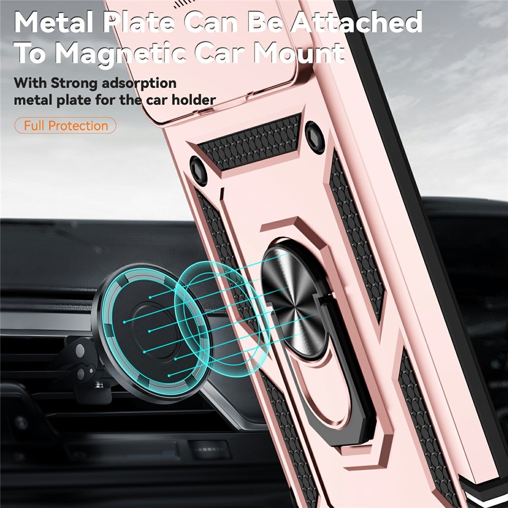 Gyűrűálló hibrid borítás ujjmarkolattal Xiaomi 15T Pro-hoz - rózsaarany