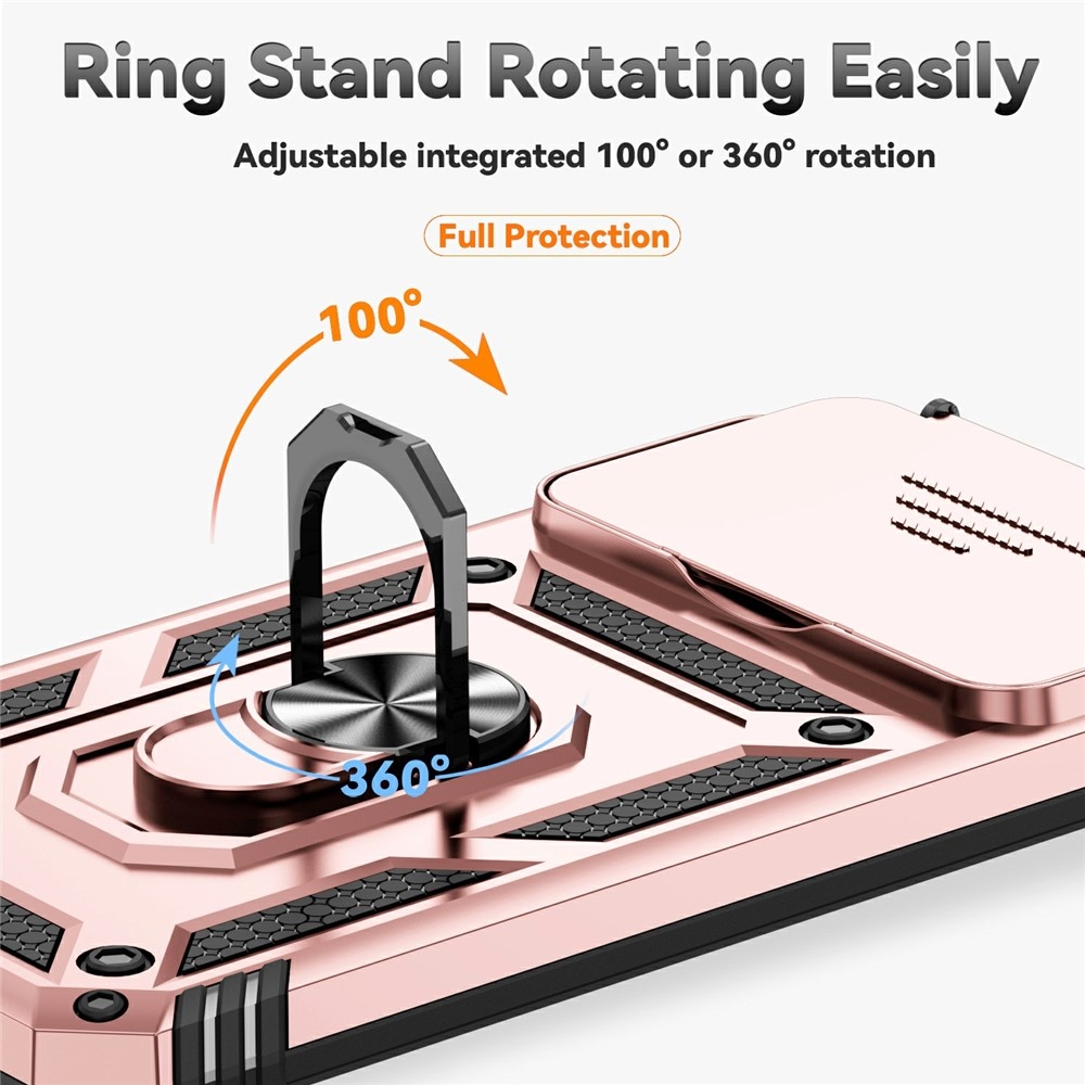 Gyűrűálló hibrid borítás ujjmarkolattal Xiaomi 15T Pro-hoz - rózsaarany