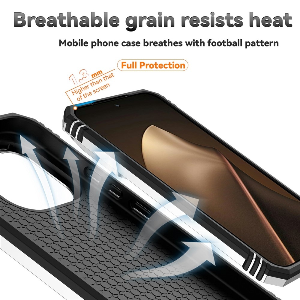 Gyűrűálló hibrid borítás ujjmarkolattal Xiaomi 15T Pro-hoz - ezüst