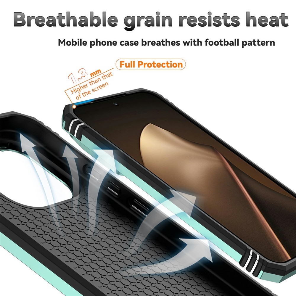 Gyűrűálló hibrid borítás ujjmarkolattal Xiaomi 15T Pro-hoz - zöld