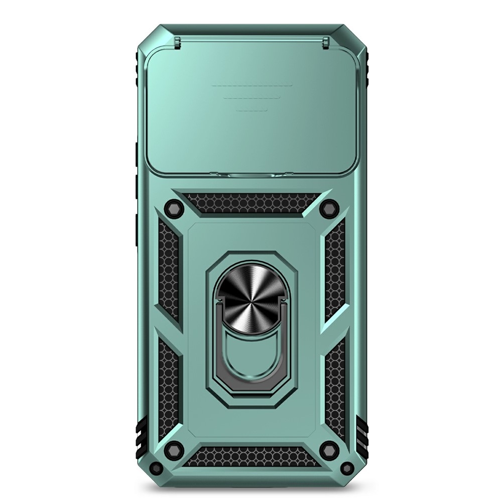 Gyűrűálló hibrid borítás ujjmarkolattal Xiaomi 15T Pro-hoz - zöld