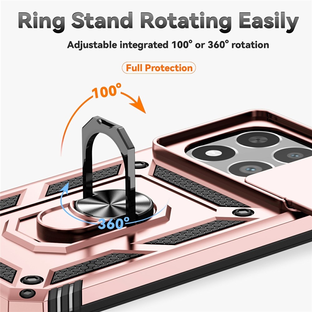 Gyűrűálló hibrid borítás ujjmarkolattal Xiaomi 15T-hez - rózsaarany