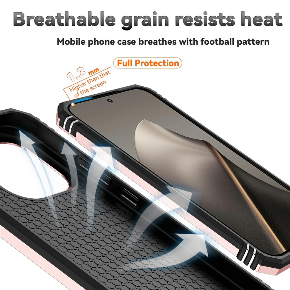 Gyűrűálló hibrid borítás ujjmarkolattal Xiaomi 15T-hez - rózsaarany