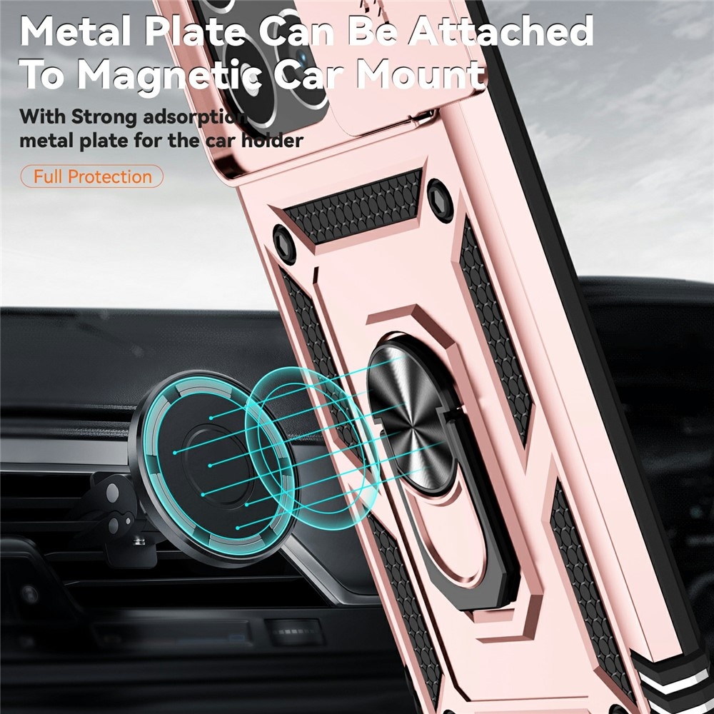 Gyűrűálló hibrid borítás ujjmarkolattal Xiaomi 15T-hez - rózsaarany