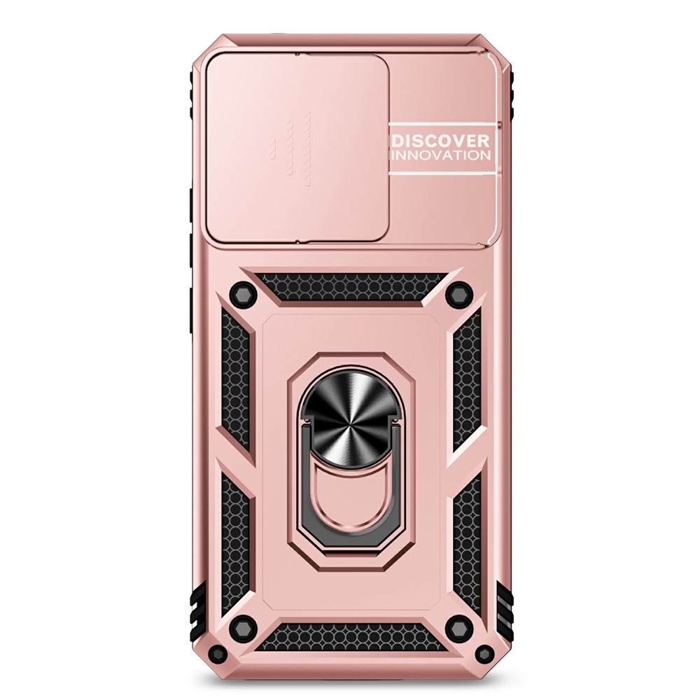 Gyűrűálló hibrid borítás ujjmarkolattal Xiaomi 15T-hez - rózsaarany