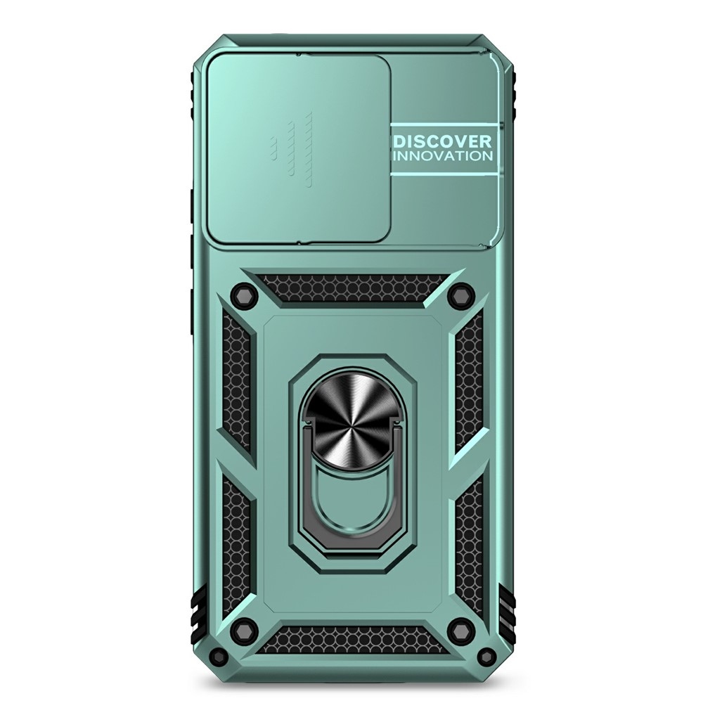 Gyűrűálló hibrid borítás ujjmarkolattal Xiaomi 15T-hez - zöld