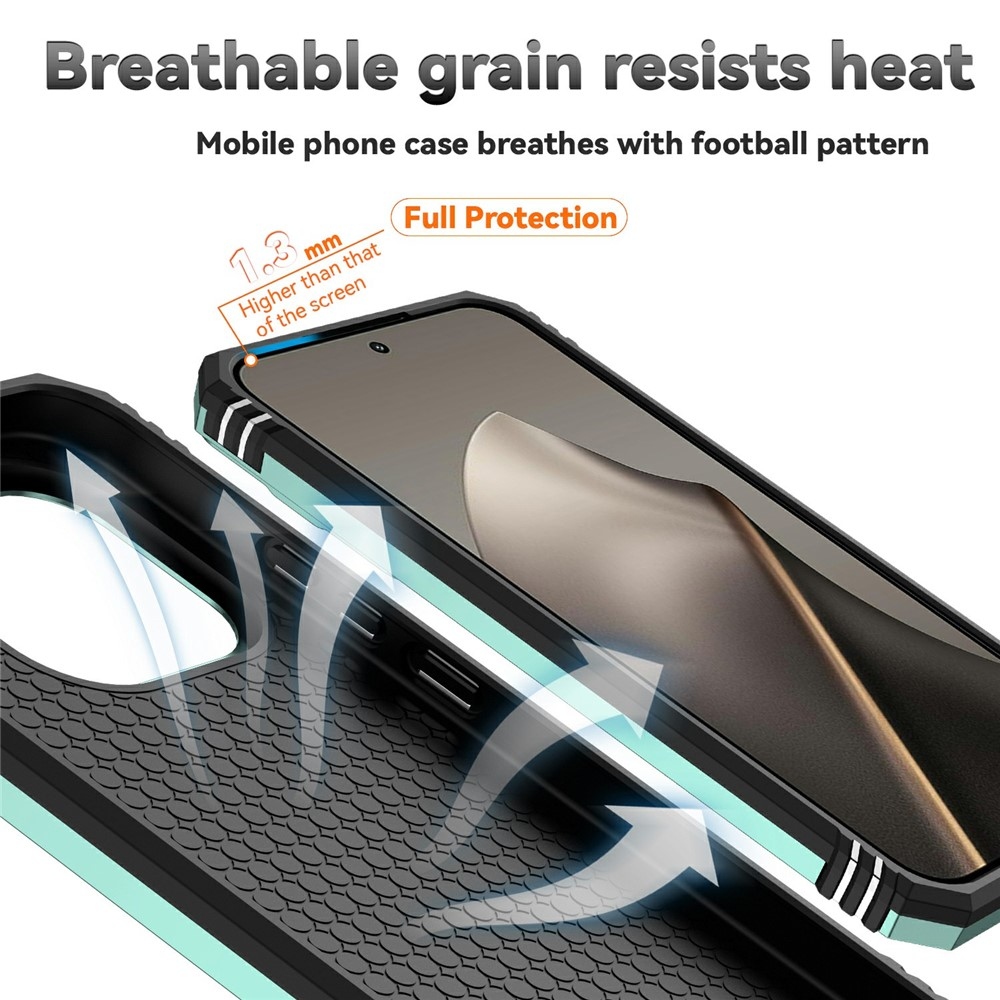 Gyűrűálló hibrid borítás ujjmarkolattal Xiaomi 15T-hez - zöld