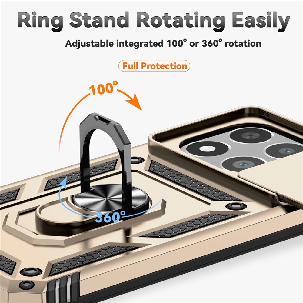 Gyűrűálló hibrid borítás ujjmarkolattal Xiaomi 15T-hez - arany színű