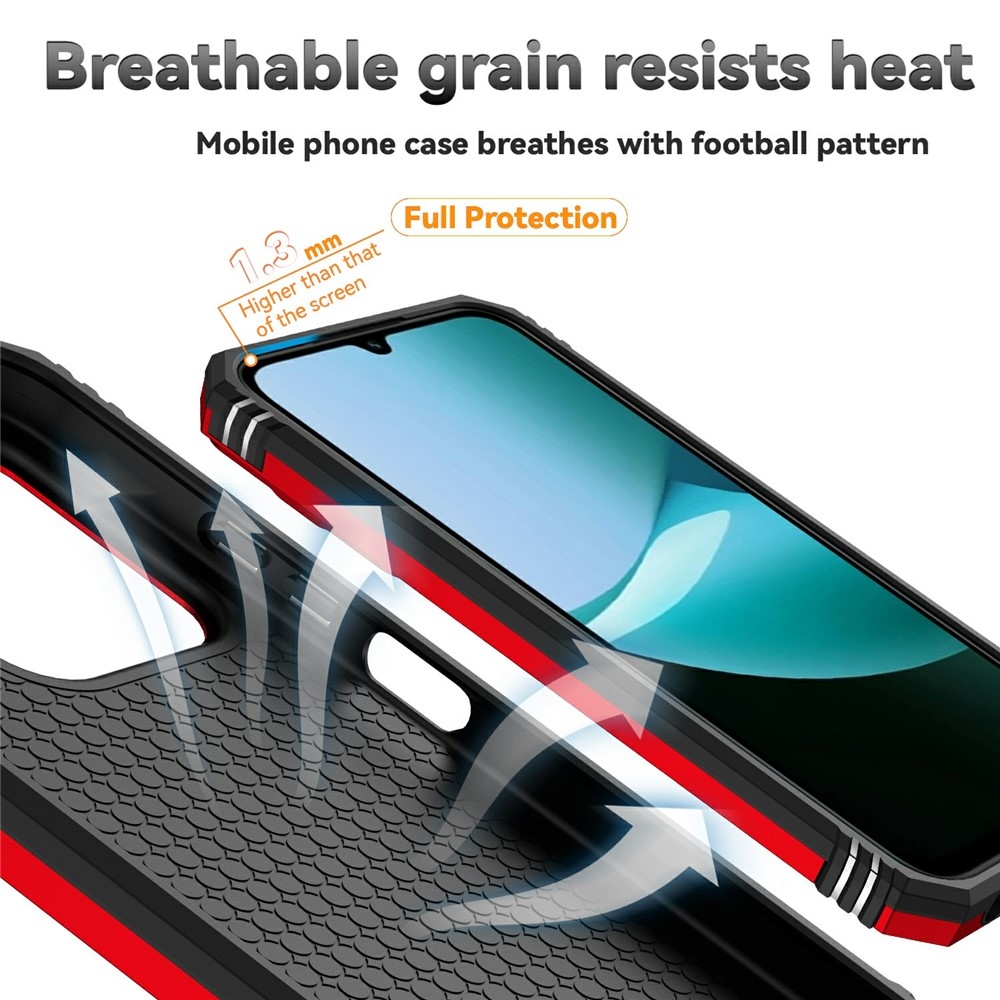 Gyűrűálló hibrid borítás ujjmarkolattal Xiaomi Redmi 15C 4G/5G (173mm) - piros