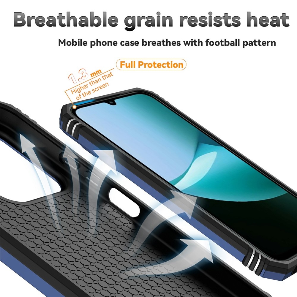 Gyűrűálló hibrid borítás ujjmarkolattal Xiaomi Redmi 15C 4G/5G (173mm) - kék