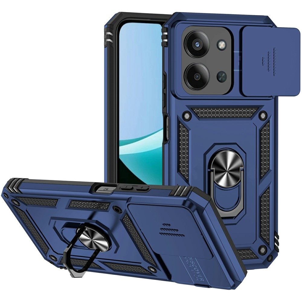 Gyűrűálló hibrid borítás ujjmarkolattal Xiaomi Redmi 15C 4G/5G (173mm) - kék