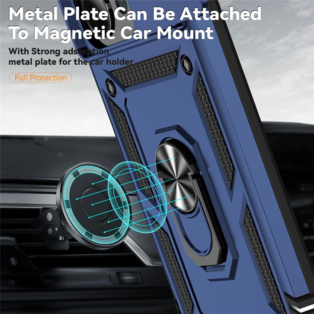 Gyűrűálló hibrid borítás ujjmarkolattal Xiaomi Redmi 15C 4G/5G (173mm) - kék