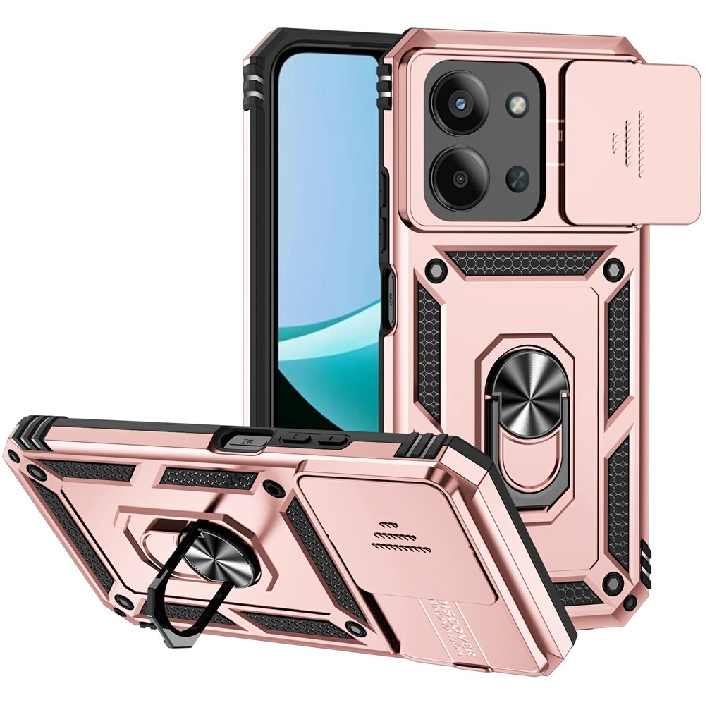 Gyűrűálló hibrid borítás ujjbeggyel Xiaomi Redmi 15C 4G/5G (173mm) - rózsaarany