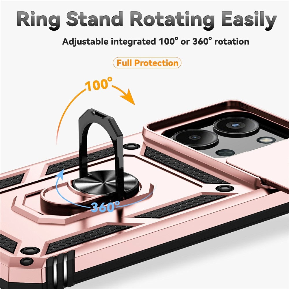 Gyűrűálló hibrid borítás ujjbeggyel Xiaomi Redmi 15C 4G/5G (173mm) - rózsaarany