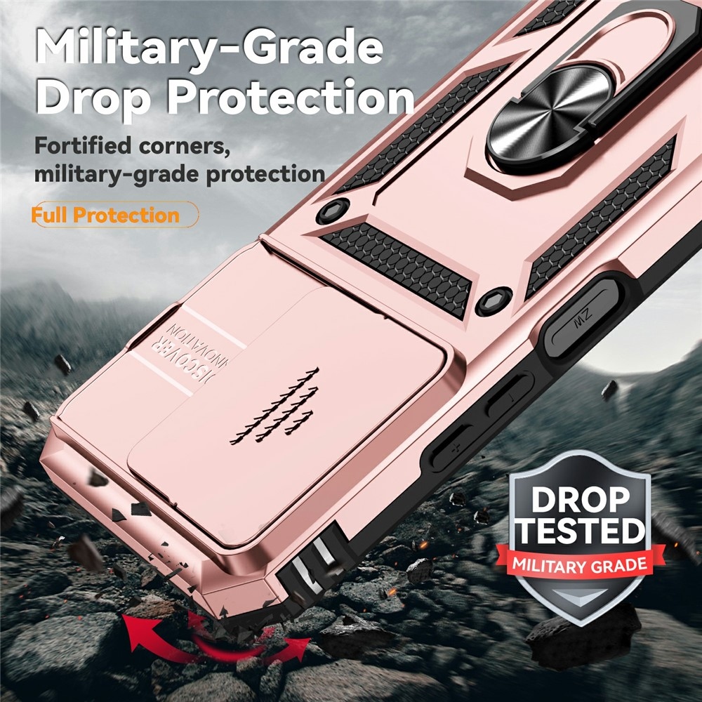 Gyűrűálló hibrid borítás ujjbeggyel Xiaomi Redmi 15C 4G/5G (173mm) - rózsaarany