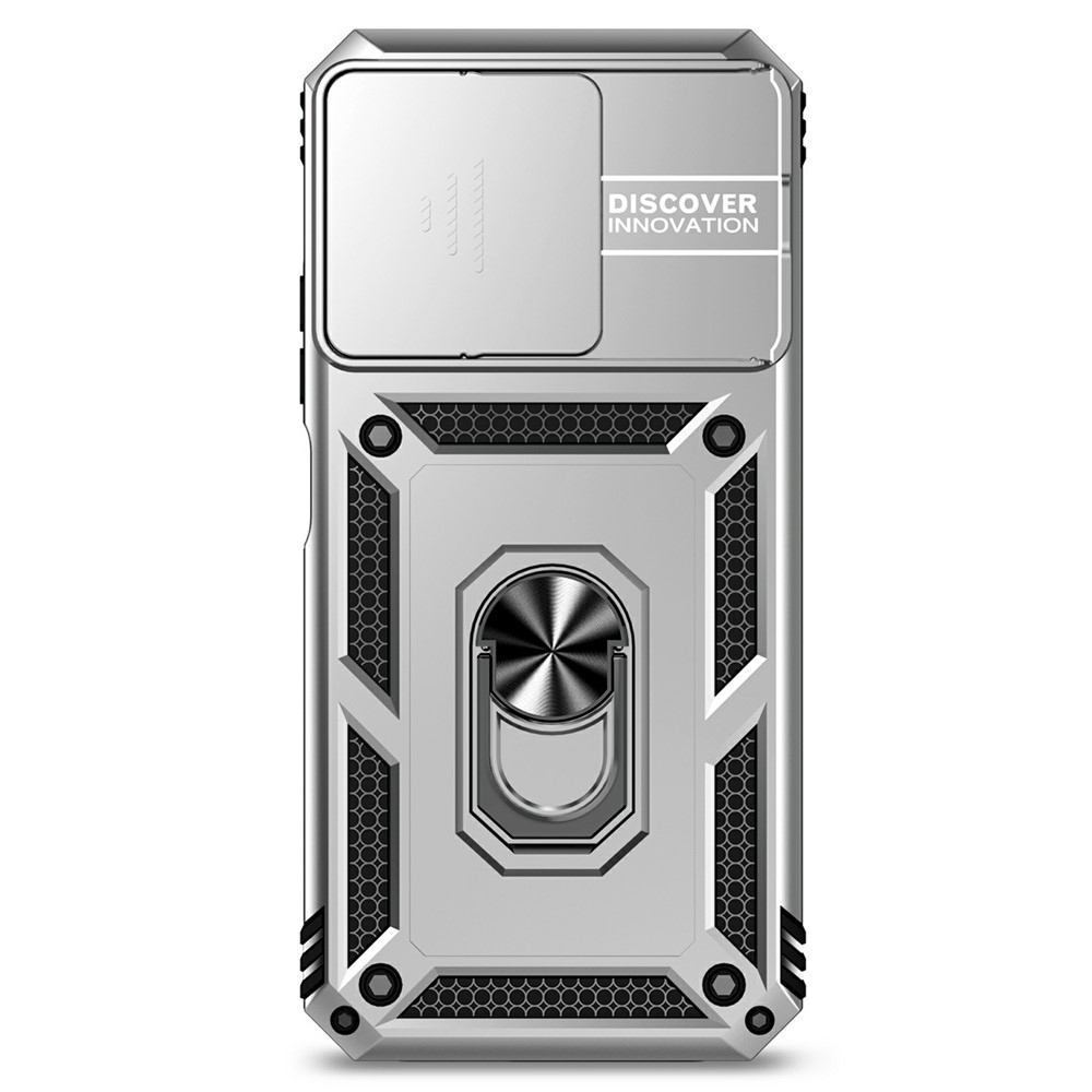 Gyűrűálló hibrid borítás ujjmarkolattal Xiaomi Redmi 15C 4G/5G (173mm) - ezüst